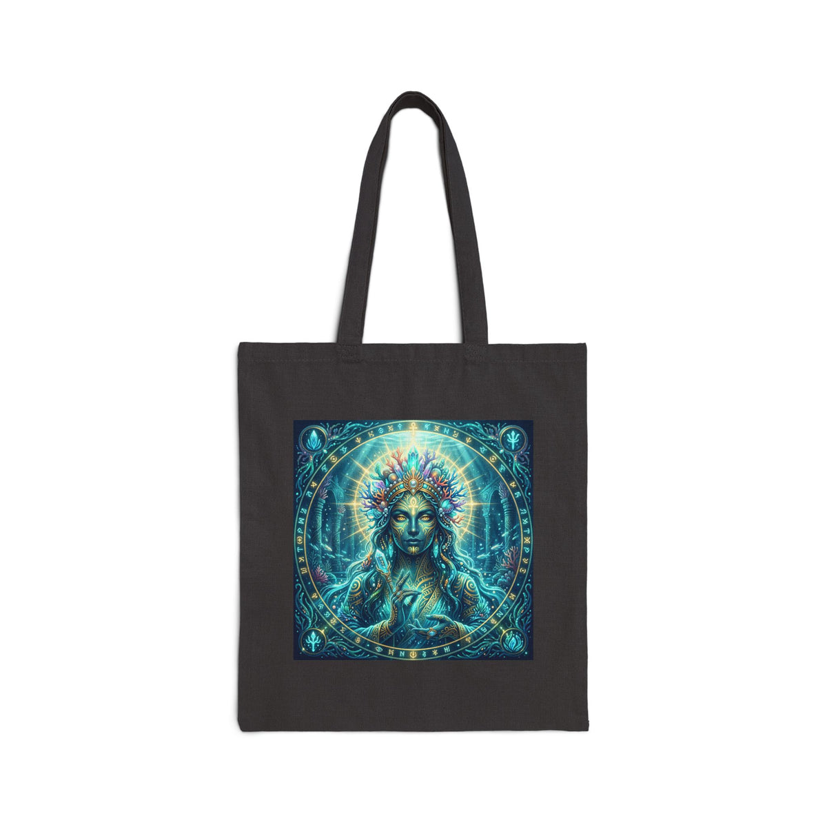 Mystic Goddess Canvas Tote - Boho Spiritual Art Cotton Bag