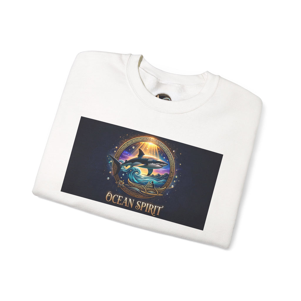Ocean Spirit Crewneck Sweatshirt — Whale & Sunset Graphic