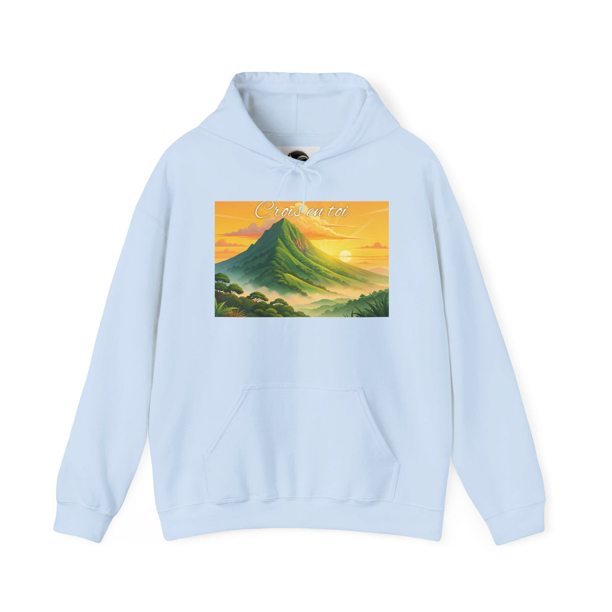 Sunset Mountain Hoodie - Serene Landscape Graphic Sweatshirt