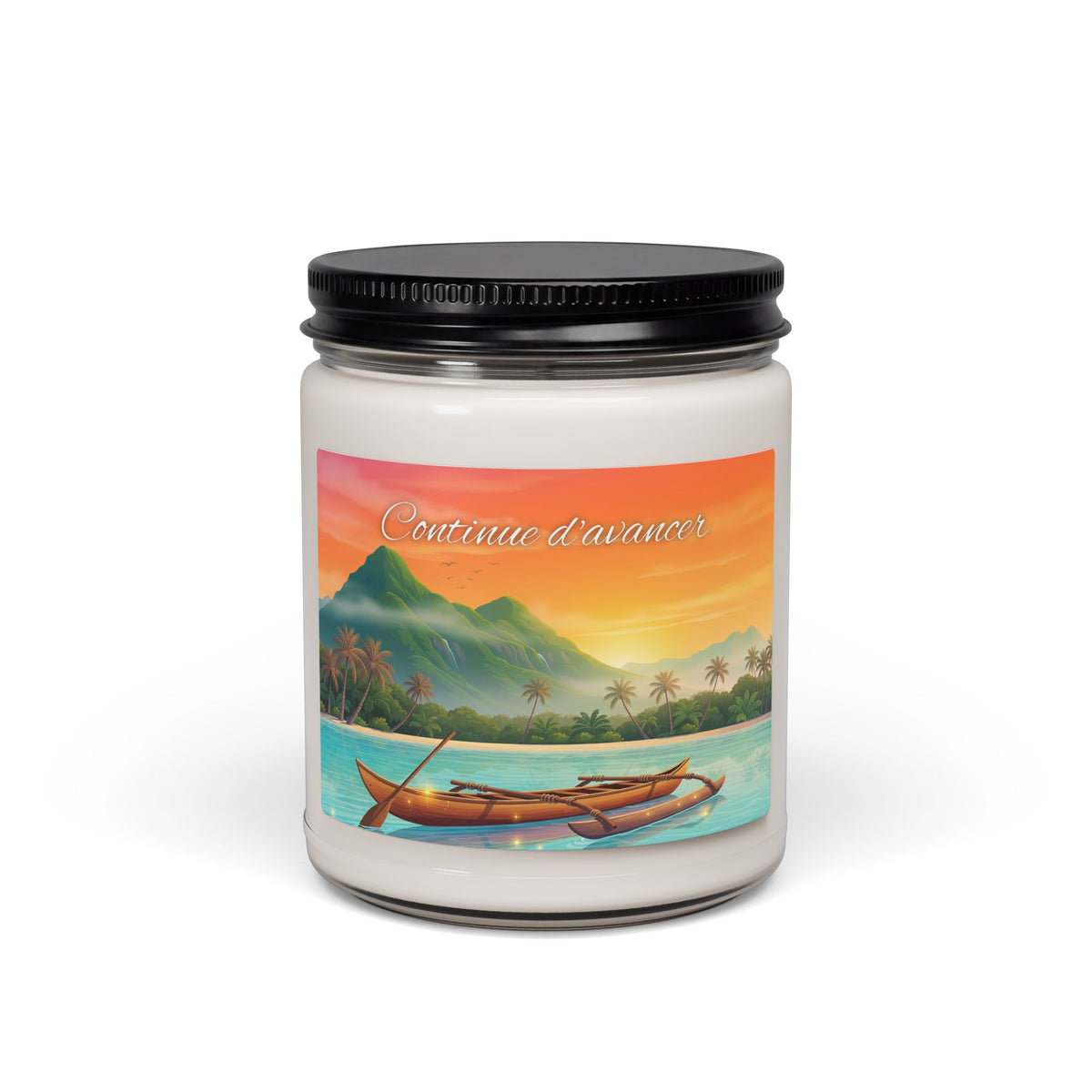 Tropical Sunset Soy Candle — 9oz Scented Jar (Relaxing Beach Aroma)