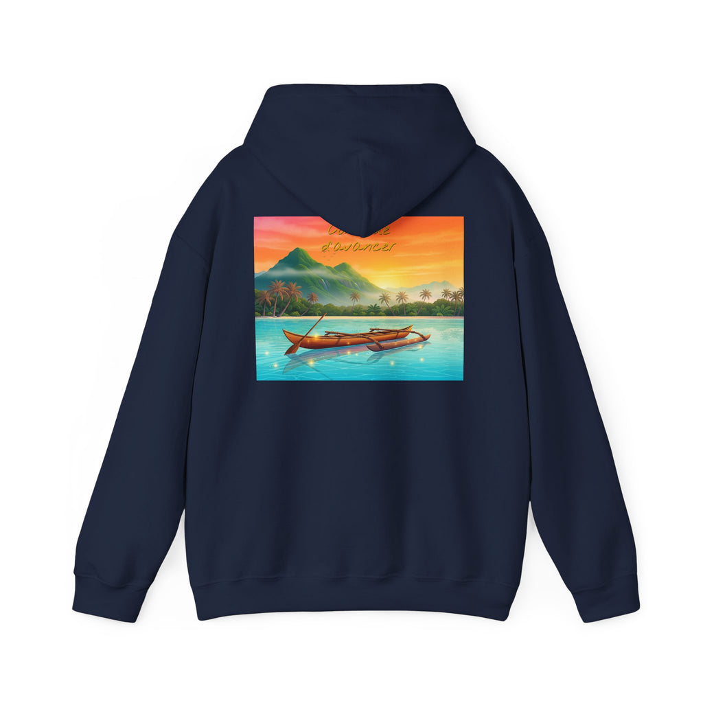 Tropical Sunset Hoodie — Scenic Boat & Island Print