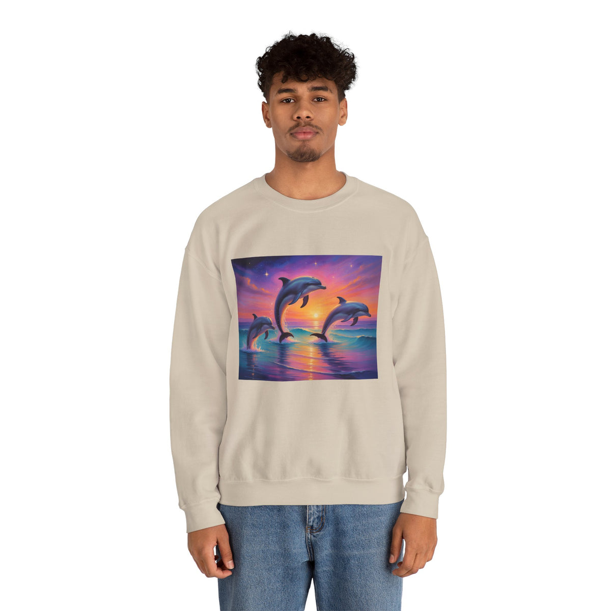 Dolphin Sunset Crewneck Sweatshirt