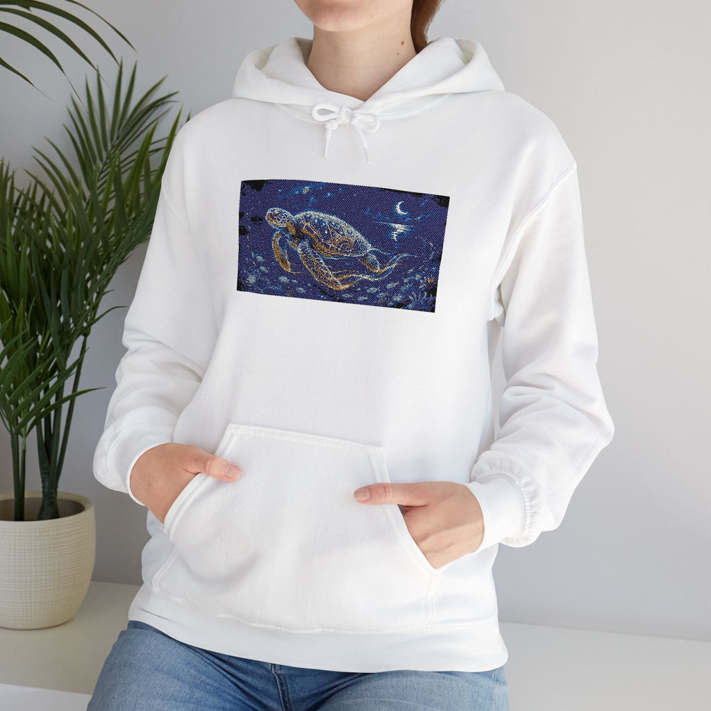 Sea Turtle Mosaic Hoodie - Sparkling Ocean Turtle Graphic Sweatshirt