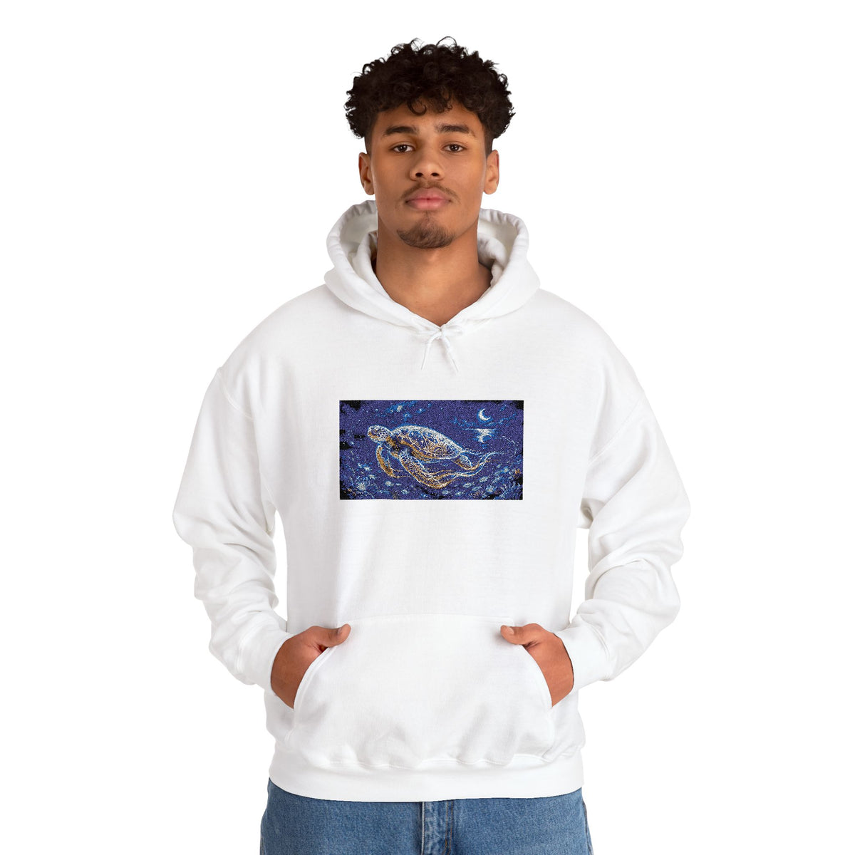 Sea Turtle Mosaic Hoodie - Sparkling Ocean Turtle Graphic Sweatshirt