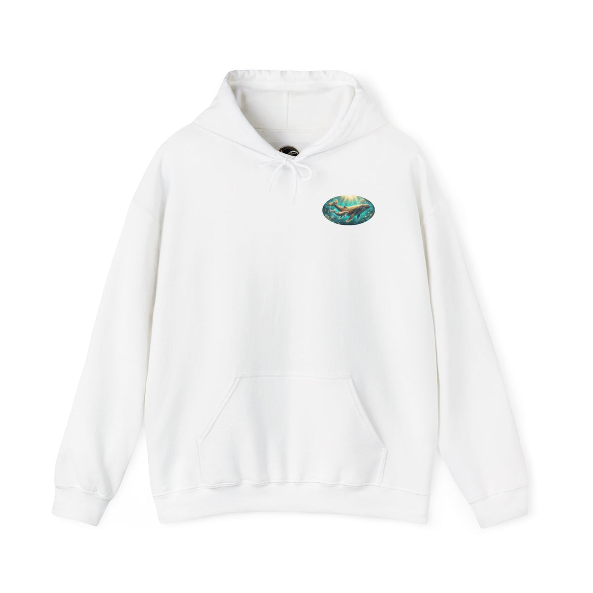 Whale Dream Hoodie — Ocean Turquoise Graphic Hooded Sweatshirt