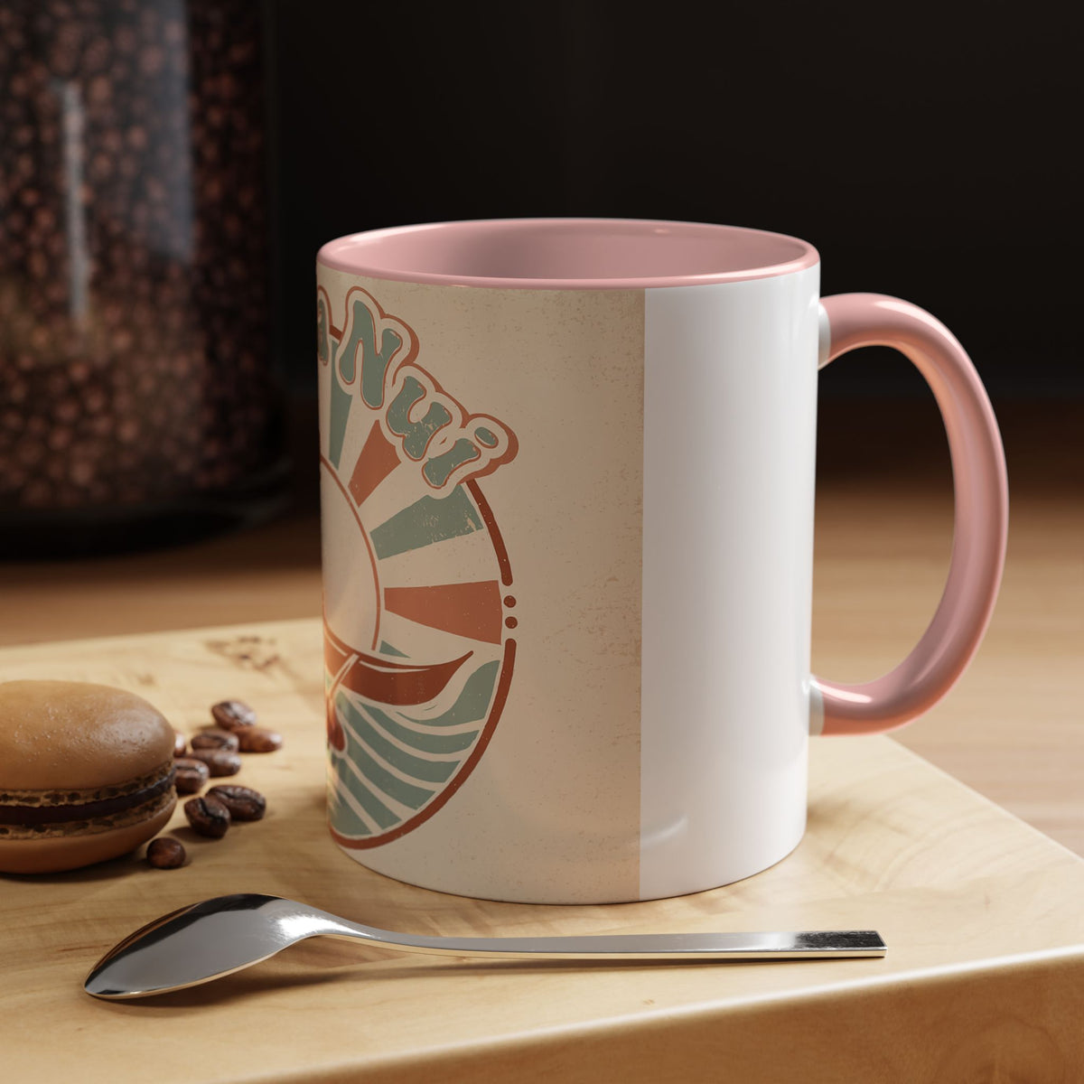 Aloha Nui Coffee Mug — Retro Hawaiian Canoe Sunset Accent Mug (11/15oz)