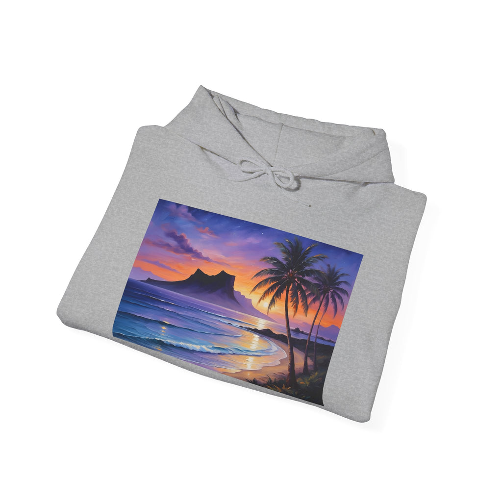 Sunset Beach Hoodie — Tropical Palm Sunset Graphic Sweatshirt