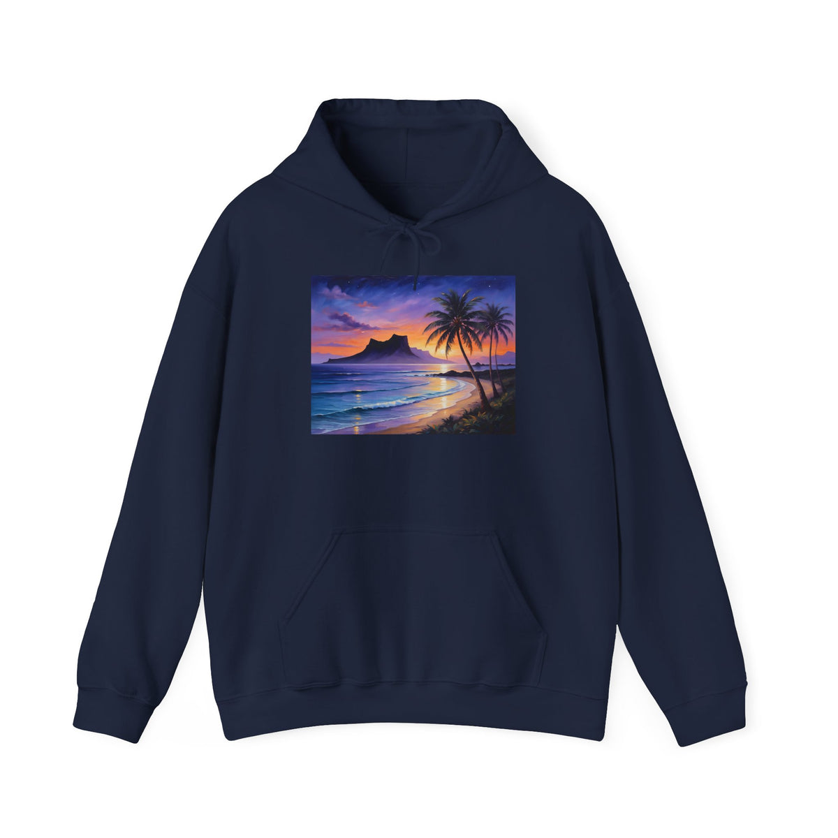 Sunset Beach Hoodie — Tropical Palm Sunrise Graphic Sweatshirt
