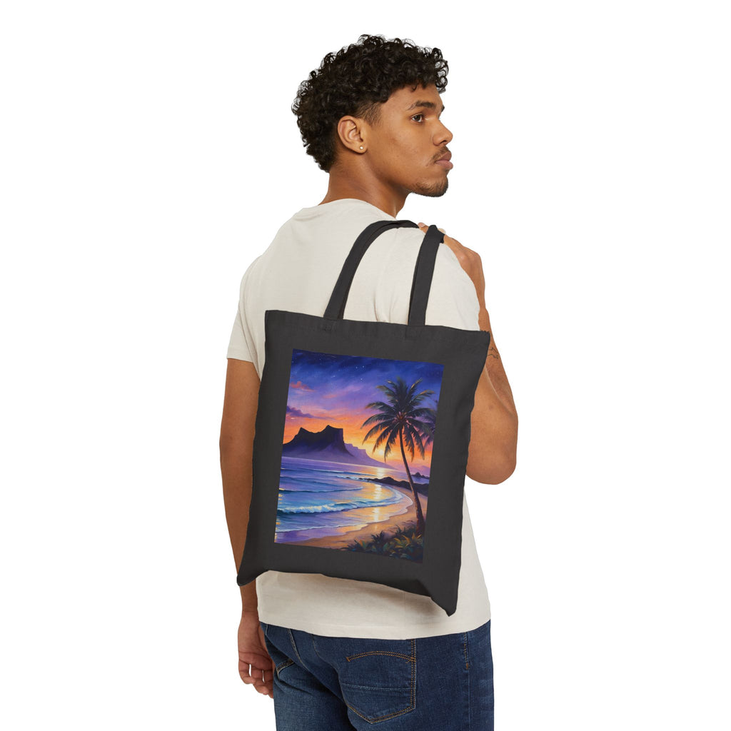 Tote Bag — Tropical Sunset Beach Canvas Tote