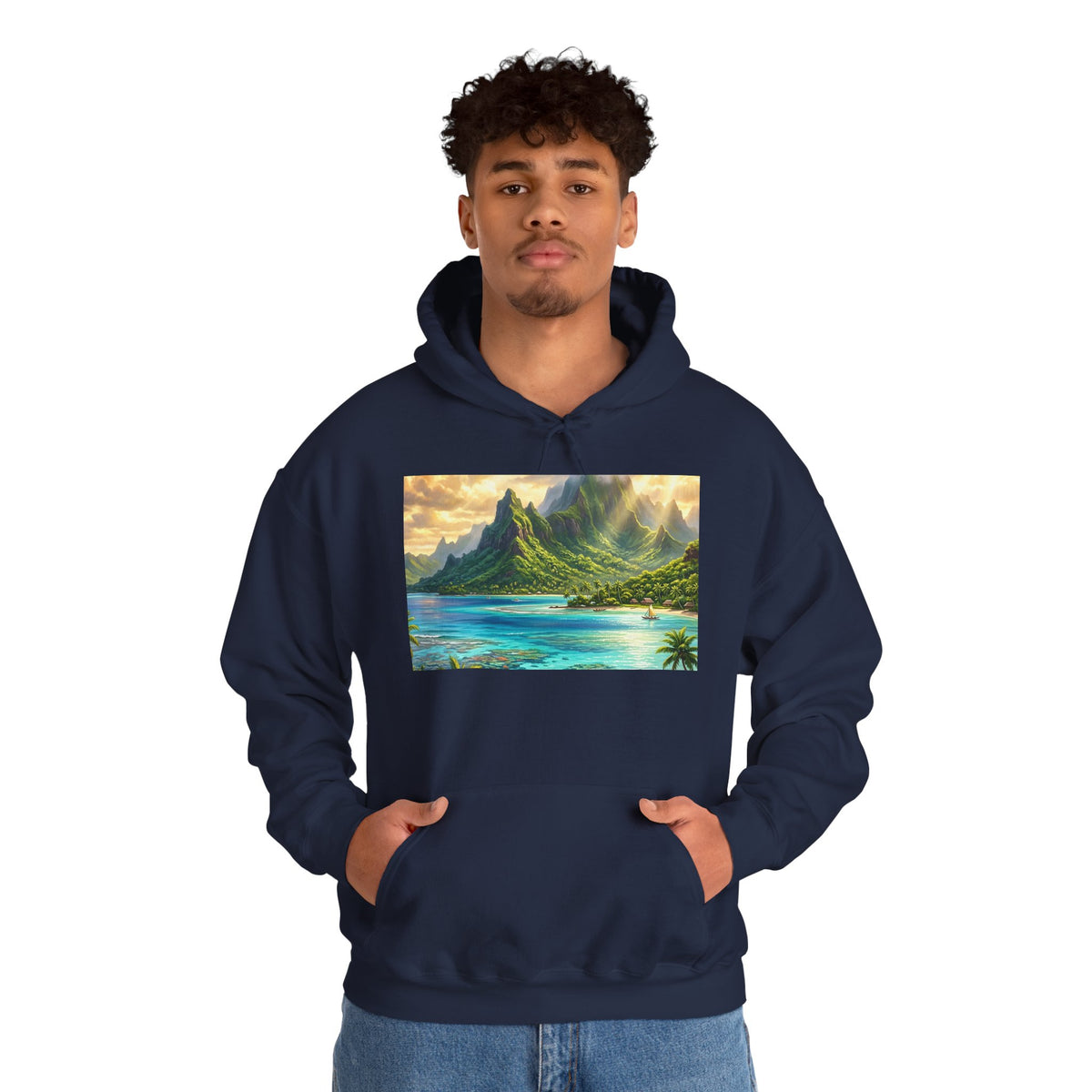 Tropical Beach Hoodie – Scenic Island Sunset Pullover